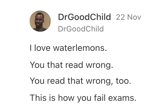 Social media post demonstrating mental shortcuts